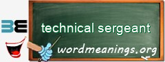 WordMeaning blackboard for technical sergeant